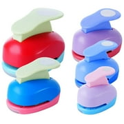 Circle Punch Set, 5Pcs Paper Hole Punches 3/8, 5/8, 1, 1.5, 2, Scrapbooking Spring-Action Lever Paper Punch Shapes for Paper Craft Card Making DIY Arts