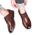 thumbnail image 1 of Zapatos Cuero para Hombres Suela Suave Zapatos Casuales Cuero Suave Otoño Negocios Británicos Formal Zapatos para Hombres (33166# Marrón 46), 1 of 9