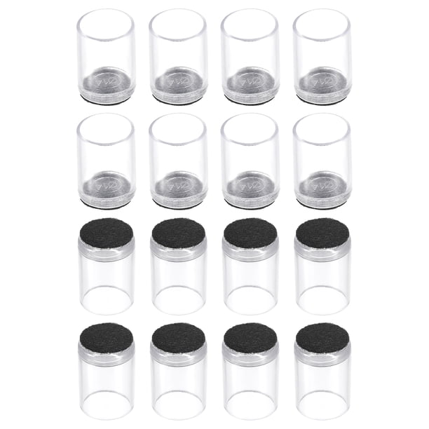 Protectores de piso para patas de silla Uxcell, tapas de cubierta para patas de silla de PVC y fieltro para pisos de madera 0.55"