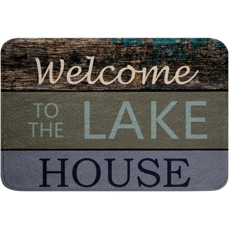 

Lake Theme Bath Mats Rustic Wooden Barn Bathroom Mats Rugs Plank Wall Rug Carpets Floor Mat Bathroom Decorationsches for Kitchen Bedroom Door Mat 20x32 Inch