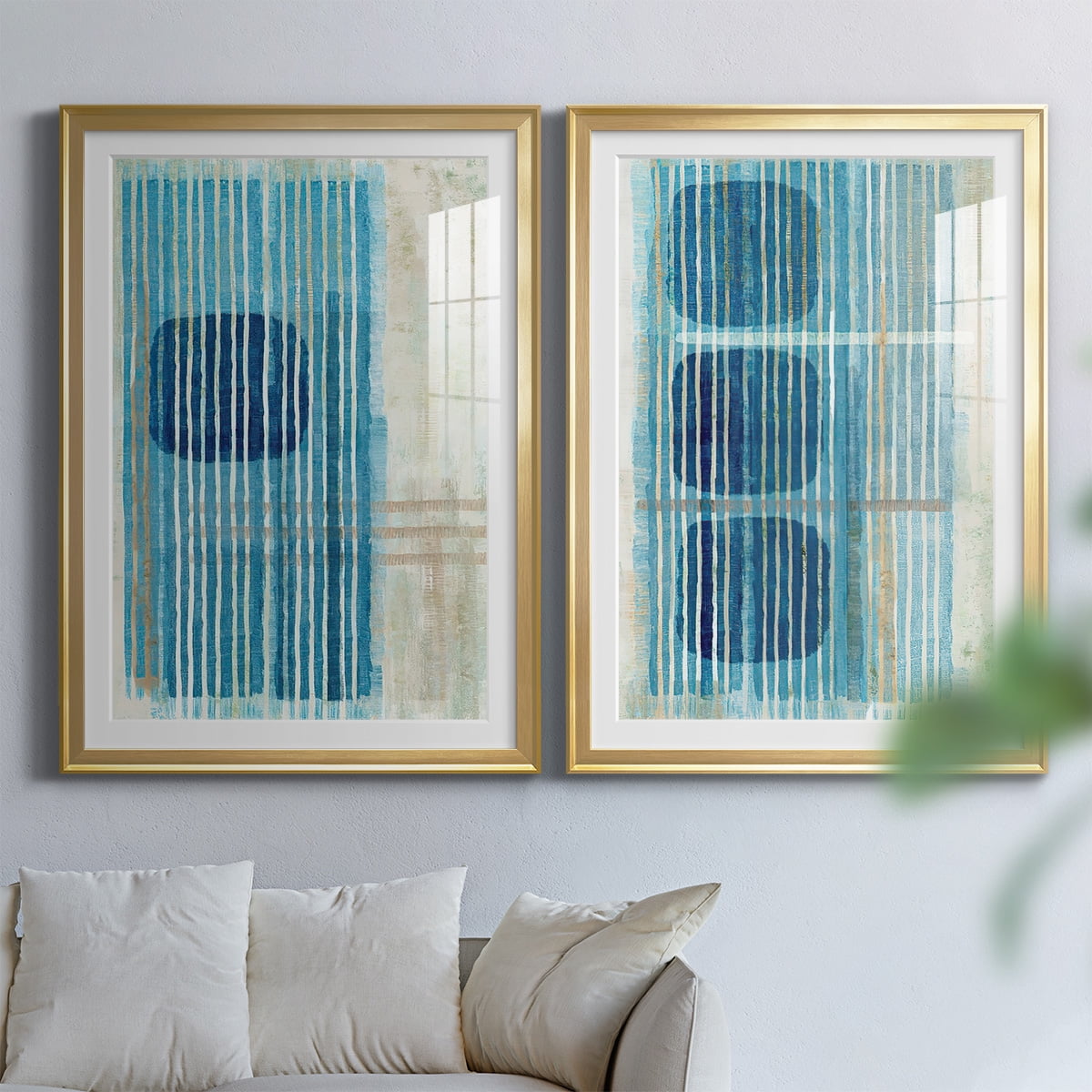 Wexford Home Blue Blue Horizon I Premium Framed Print, 18.5" x 24.5" - Ready to Hang, Gold (Set of 2)