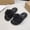 Black, variant on Women's Floral Decorated Peep Toe Flat Sandals, Lightweight Slip On Casual Slippers for Summer Vacation Green 36