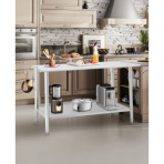 TEQIN Stainless Steel Table Prep & Work Table,NSF Heavy Duty Commercial with Undershelf and Backsplash Prep Worktable for Restaurant Kitchen Home and Hotel