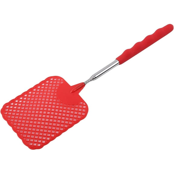 Telescopic Fly Swatters, Durable Plastic Fly Swatter Heavy Duty, Telescopic Flyswatter with Stainless Steel Handle for Indoor/Outdoor/Classroom