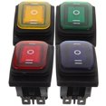 thumbnail image 2 of 4Pcs Rocker Toggle Switch On-Off-On 6 12V DC Car Boat Automobiles Waterproof LED Latching Switches (Blue, Red, Green, Yellow Lights), 2 of 7