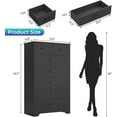 thumbnail image 2 of DICTAC Black Dresser for Bedroom with 7 Drawers, 55.7" Tall Dressers Chest of Drawers, Modern Large Wood Storage Dresser Organizer with Metal Handle, Vertical Dressers for Bedroom Living Room, 2 of 15