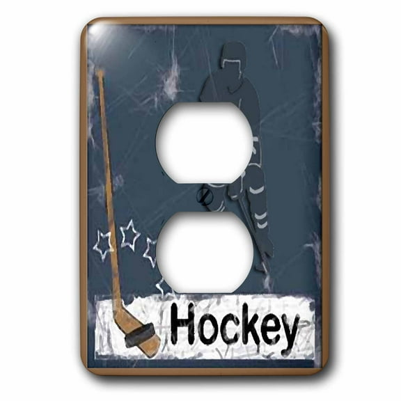 3dRose, Hockey Player, 2 plug outlet cover