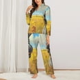 thumbnail image 2 of Balery Funny Countryside Donkey Conjunto de Pijama con Estampado para Mujer, Conjunto de Dos Piezas con Manga Larga, Ropa de Dormir Suave con Bolsillos, Pijamas Cómodos-Large, 2 of 7