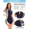thumbnail image 5 of Quick Dry Full Body Swimsuit for Women Vacation Water Sport Surfing Suit Summer Padded Zipper Rashguard Sleeveless Printed Sun Protection Swimwear, 5 of 6