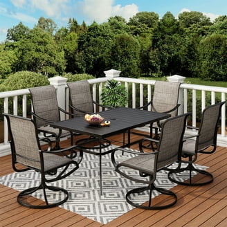 MF Studio 7-Piece Outdoor Patio Dining Set with Textilene Chairs