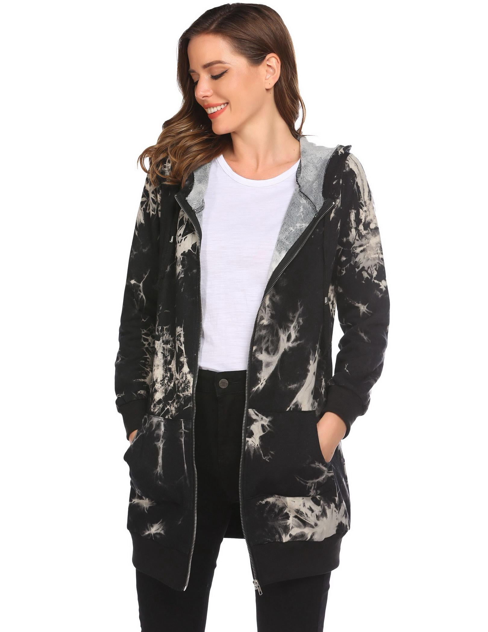 Zeagoo Women's Zip Up Hoodies Long Sleeve Fall Fleece Jacket Casual Oversized Tunic Hooded Sweatshirt With Pockets Winter Coats