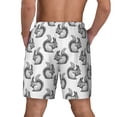 thumbnail image 2 of Lsque Mens Swim Trunks Black Squirrel Pattern - Bathing Suit Compression Liner - Beach Swim Shorts Swimwear - (S-3XL) - Stretch Quick Dry -Small, 2 of 9