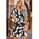 thumbnail image 3 of Vestido OUGES para mujer, estampado floral de otoño, manga larga, cuello en V y bolsillos, 3 of 7