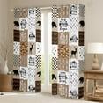 thumbnail image 2 of Manfei Wild Moose Deer Blackout Curtains Set of 2 (52x84 Each), Rustic Lodge Cabin Farmhouse Window Curtains, Gray Brown White Plaid Checkered Curtains and Drapes, Luxury Bedroom Decor, 2 of 5