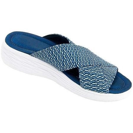 

Stretch Cross Orthotic Slide Sandals Casual Slip On Comfort and Support Sandals for Women Beach Summer