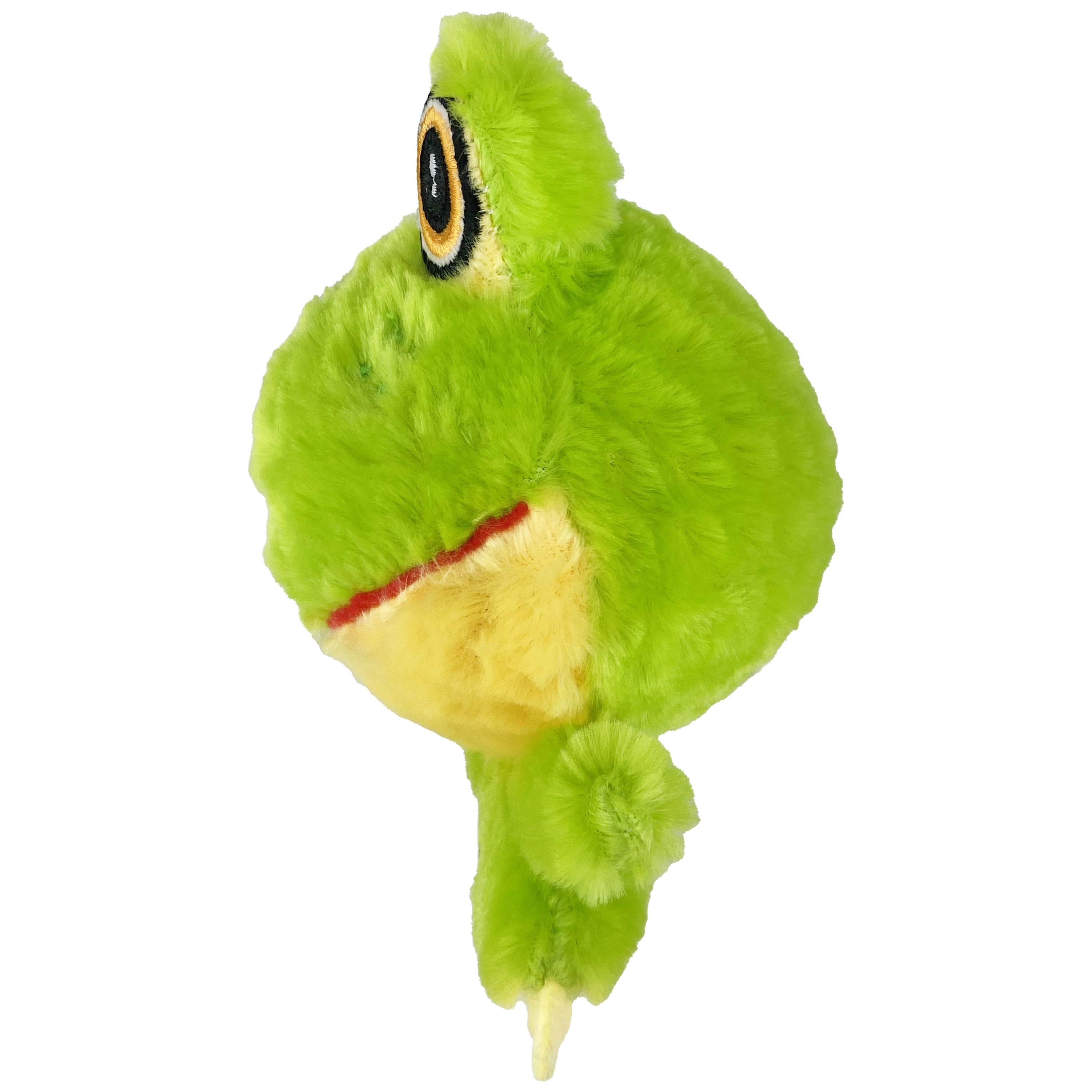 Multipet Knobby Noggins Plush Frog Dog Toy, Bumpy Rubber Ball Head with Squeaker, 4 inches