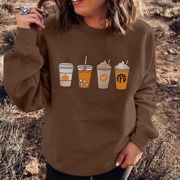ICHUANYI Clearance Women Vintage Long Sleeve Loose Round Neck Halloween Spice Sweater ICHUANYI "ICHUANYI"