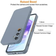 For Samsung Galaxy A55 5G Phone Case, Ebizware Shockproof Liquid Silicone Case Full-Body Protective Rugged Rubber Slim Cover with Microfiber Lining for Galaxy A55 5G (Gray)
