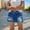 Navy, variant on ClodeEU Women's Mid High Rise Ripped Denim Shorts,Stretchy Distressed Jean Shorts with Pockets Navy,Womens Plus M