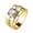 Q980 gold color, variant on Mens Titanium Ring Wedding Band Cubic Zirconia MAN'S Ring Fashion Domineering Business MEN'S Ring With White Gift Box