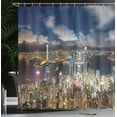 thumbnail image 4 of Ambesonne Scenery Shower Curtain, Night View Hong Kong, 69"Wx84"L, Navy White, 4 of 5