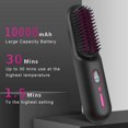 thumbnail image 2 of Cordless Hair Straightener Brush, Portable Negative Ion Hot Hair Brush, 12 Temperature Settings with Auto-Off Safety, 10000 mAh Large Battery & Mini to Carry Out, 2 of 5