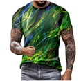 thumbnail image 2 of Waiimak Hommes Mode Décontractée Impression Sport Manches Courtes Été Décontractée Tops, 2 of 5