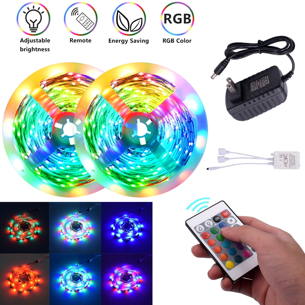 50FT LED Strip Lights 3528 RGB SMD Fairy String W/ Remote Xmas Party TV 