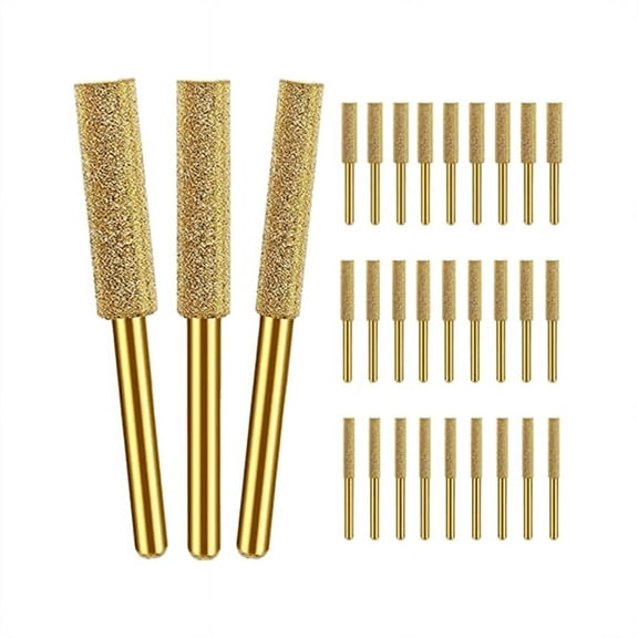 New Arrivals 30Pcs Diamond Chainsaw Sharpener, 3 Size Sharpener Bits, for Chain Saw, (5/32inch, 3/16inch, 7/32inch)