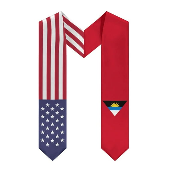 More design Graduation shawl Antigua and Barbuda & United States Flag Stole Sash Honor For Study Aboard International Students