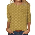 thumbnail image 2 of Loose Fit T-Shirts Women'S Printed T Shirt 2025 Summer New Short Sleeve Crew Neck Top,Yellow Women Blending Shirts L, 2 of 5
