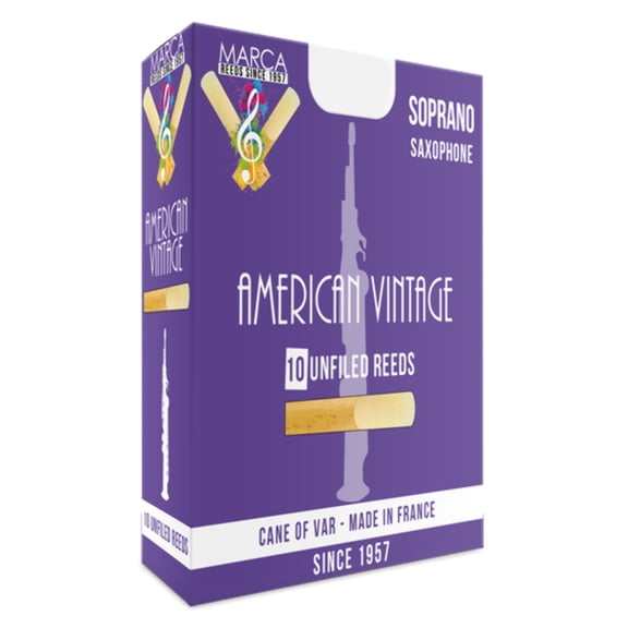Marca American Vintage Soprano Saxophone Reeds - 10 Per Box