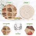 thumbnail image 4 of Yayeee 6 PCS Drink Coasters with Holder Set Woven Absorbent Round Tabletop Hot Pad, Brown Cakes, 4 of 7