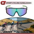 thumbnail image 3 of 1 Set Motorcycle Riding Goggles Anti-glare Tri-Acetyl Cellulos PC UV400 Shades Glasses for Men and Women Green Lens Black Green Frame, 3 of 6