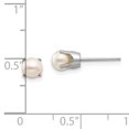 thumbnail image 3 of 14k White Gold Post 5mm Freshwater Cultured Pearl Stud Earrings Measures 5x5mm Wide - Stud Earring for Women, 3 of 3