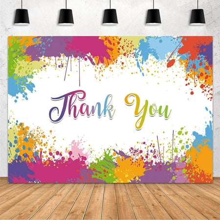 Image of Colorful 7x5ft Thank You Backdrop - Perfect for Thank You Parties and Birthday Celebrations