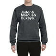 thumbnail image 2 of Wild Bobby, Jadon & Marcus & Bukayo, Sports, Unisex Crewneck Graphic Sweatshirt, Charcoal, Medium, 2 of 5