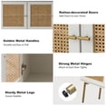 thumbnail image 2 of 54" Storage Sideboard Cabinet,Tina's Home 3 Rattan Doors Metal Legs for Adult Dining Room White, 2 of 7