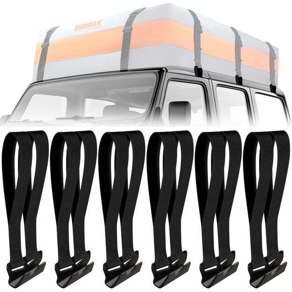 6 Rooftop Cargo Tie Down Hook trap-ecure Any Car Roof Bag, Roof Rack Cargo Carrier,or Car Top Carrier,Durable and olid, No Roof Rack Required, Compatible with Mot Car - Regitered Patent (black)