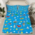 thumbnail image 2 of Castle Fairy Cartoon Plane Rocket Twin Sheet Sets 3pcs for Boys Girls,Kawaii Aircraft Twin Fitted Sheet Microfiber,Transportation Theme Breathable Flat Sheet,Ultra Soft Home Decor, 2 of 7