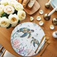 thumbnail image 2 of Coastal Turtle Round 15 Inch Placemats Set of 2, Ocean Starfish Coral Nautical Octopus HeatResistant Non Slip Place Mats for Dining Table, Wipeable Braided Kitchen Table Mats for Housewarming, 2 of 9
