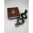 Compass Commercial Box Antique Brass Military Compass Nautical Marine Prismatic Compass Wooden ...