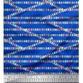 thumbnail image 1 of Soimoi Blue Japan Crepe Satin Fabric Celebration Flags Party Print Sewing Fabric Yard 42 Inch Wide, 1 of 3