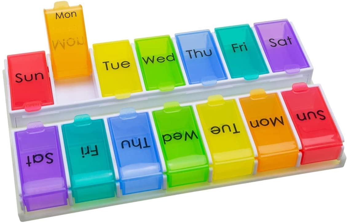 Ezy Dose Pill Organizer with Weekly 14 Day, 1 Ea..