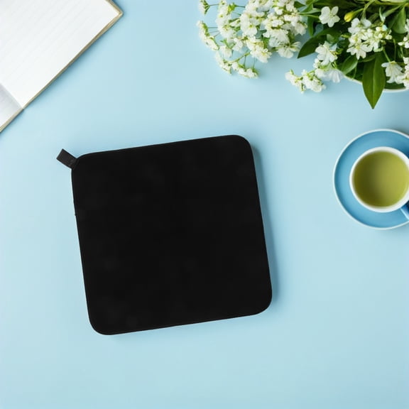 OULII Rubber Coffee Machine Mat for Countertops Black Anti Skid Protective Coffee Bar Mat for Home Use