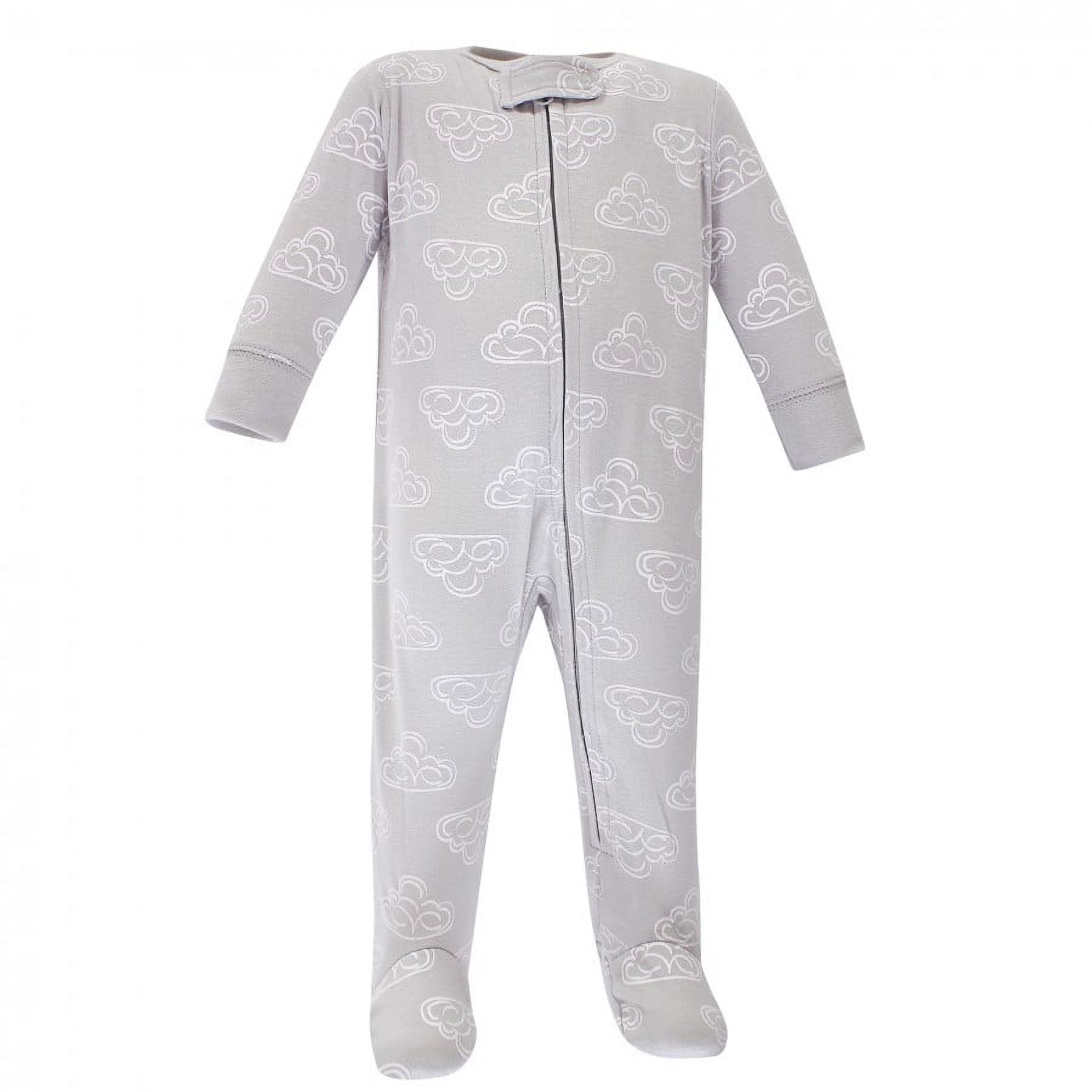 Hudson Baby Baby Cotton Zipper Sleep and Play 3pk, Navy Stars Moons, Preemie