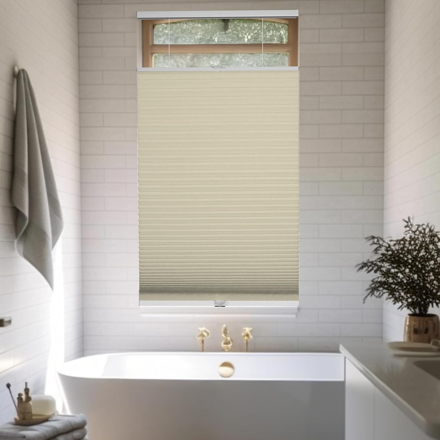 Chicology Beige Blackout Cordless Top Down Bottom Up Cellular Shades 19.5 in. W x 48 in. L