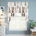 thumbnail image 6 of Brown Love Heart Bunny Kitchen Window Curtains, Swag Curtains Valance for Bedroom Living Room Bathroom, Polka Dot Rabbits Farmhouse Rod Pocket Window Treatment Curtain Block Drapes 2 Panels 28"x36", 6 of 9