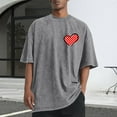 thumbnail image 2 of hotojiny Mens Oversized T-Shirts Fashion Loose Fit Crewneck Tshirt Streetwear Heart Short Sleeve Tee Shirt Summer Tops, 2 of 5