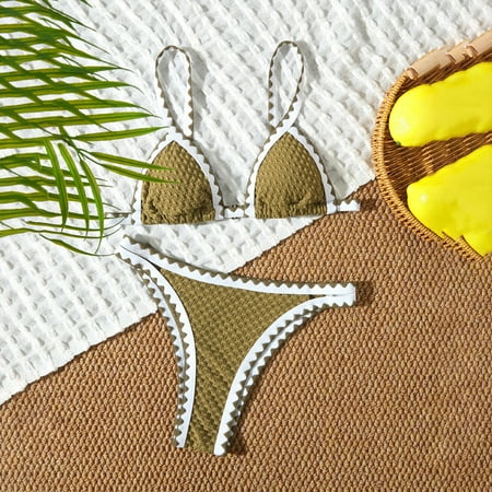Levmjia Womens Bikini Set High Waisted Tummy Control Swimsuit UPF50+ Sexy Bathing Suit Two Piece with Removable Padded Bra for Beach Pool Vacation